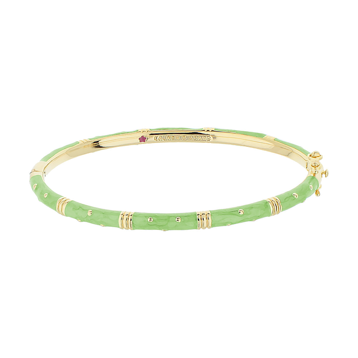Polka Dot Stackable Bangle Slim Crystal Dot green enamel with gold-tone accents by Lauren G Adams on Tampa Home & Garden Store