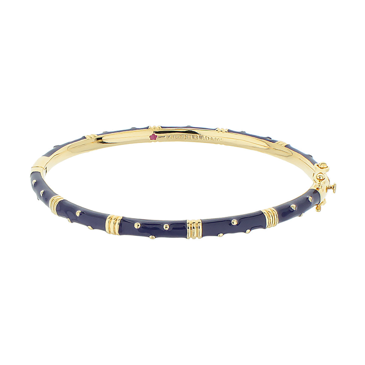 Polka Dot Stackable Bangle Slim Crystal Dot by Lauren G Adams, navy enamel with gold dots on Tampa Home & Garden Store