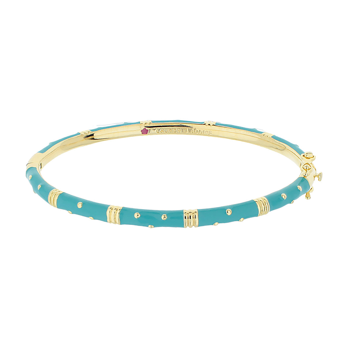 Polka Dot Stackable Bangle Slim Crystal Dot turquoise enamel gold accents by Lauren G Adams on Tampa Home & Garden Store