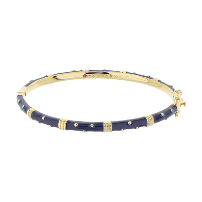 Polka Dot Stackable Bangle - Slim Dot, navy enamel with gold-tone accents by Lauren G Adams on Tampa Home & Garden Store