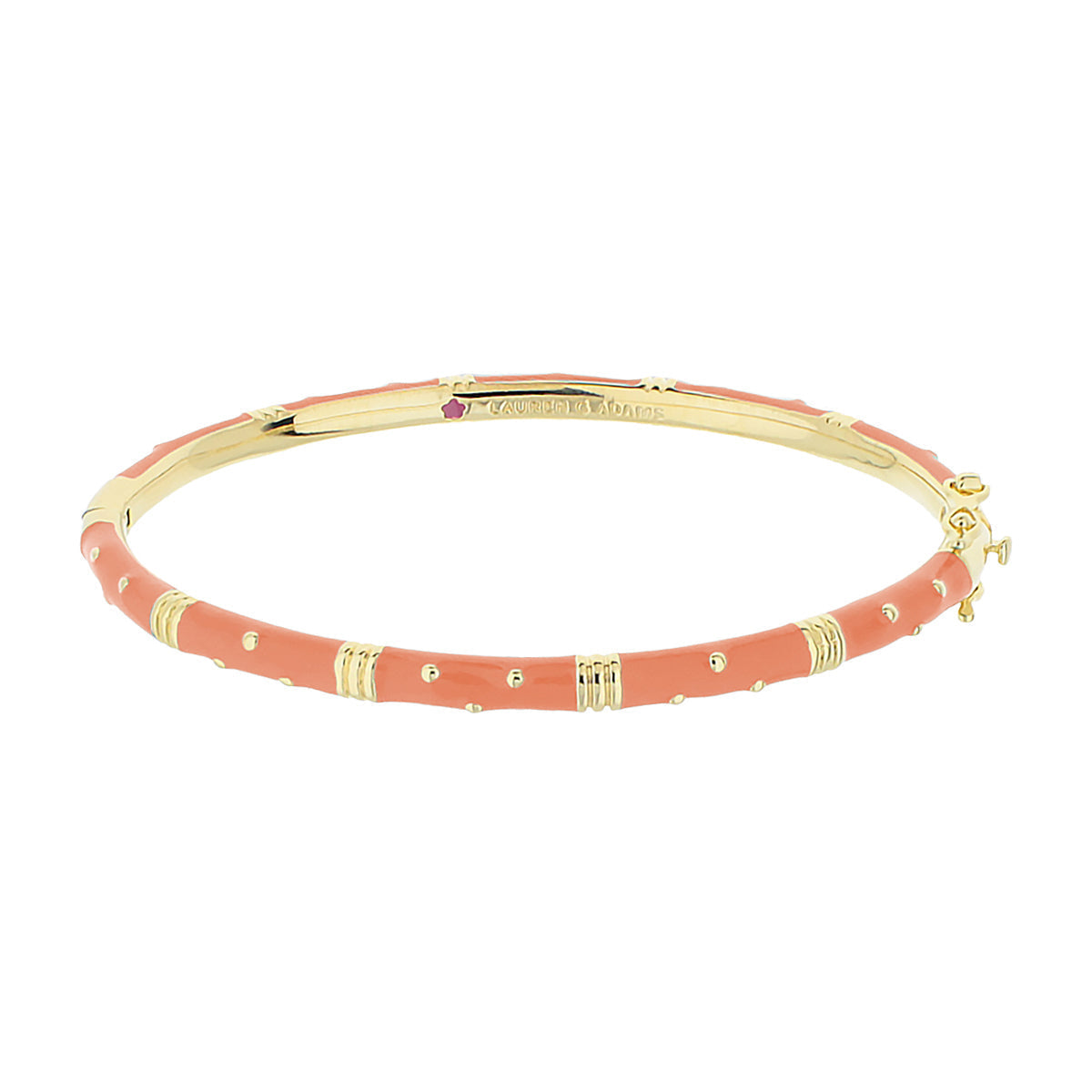Crisp Polka Dot Enamel Bangle With a Clasp