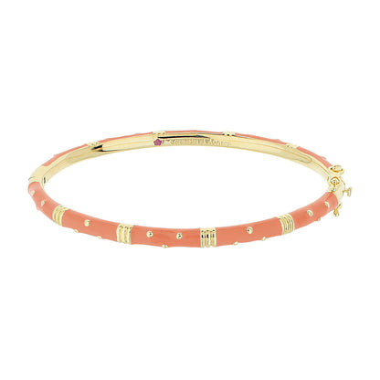 Crisp Polka Dot Enamel Bangle With a Clasp
