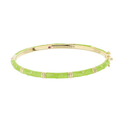 Polka Dot Stackable Bangle by Lauren G Adams, lime green enamel with gold-tone accents on Tampa Home & Garden Store