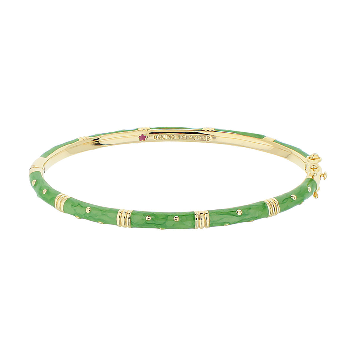 Lauren G Adams Polka Dot Stackable Bangle in green enamel with gold-tone accents crystal-dot on Tampa Home & Garden Store