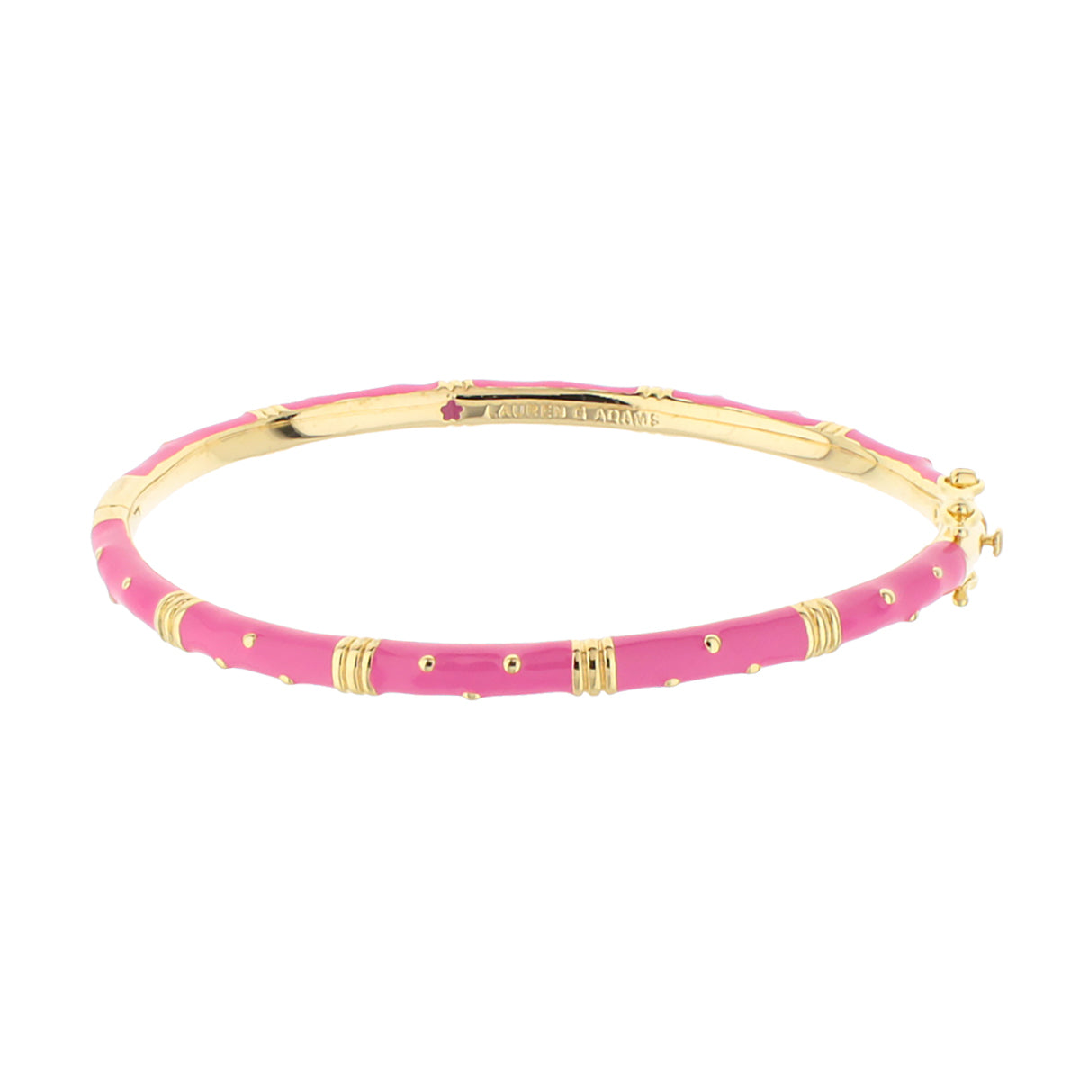 Polka Dot Stackable Bangle Crystal Dot pink enamel with gold-tone dots by Lauren G Adams on Tampa Home & Garden Store