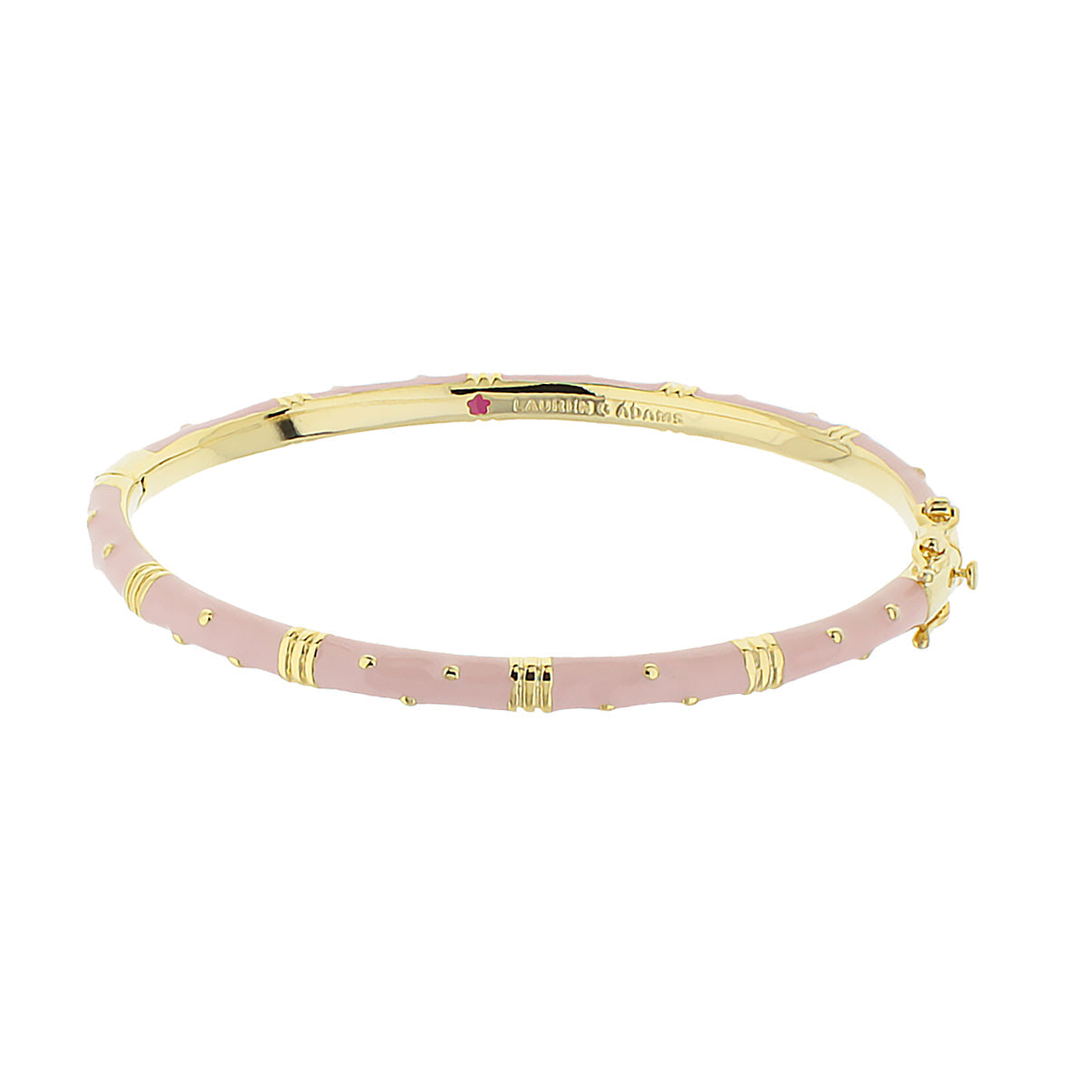 Polka Dot Stackable Bangle pink enamel bracelet with gold-tone accents Lauren G Adams on Tampa Home & Garden Store