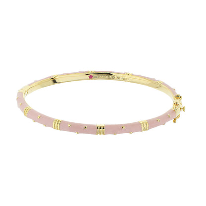 Polka Dot Stackable Bangle pink enamel bracelet with gold-tone accents Lauren G Adams on Tampa Home & Garden Store