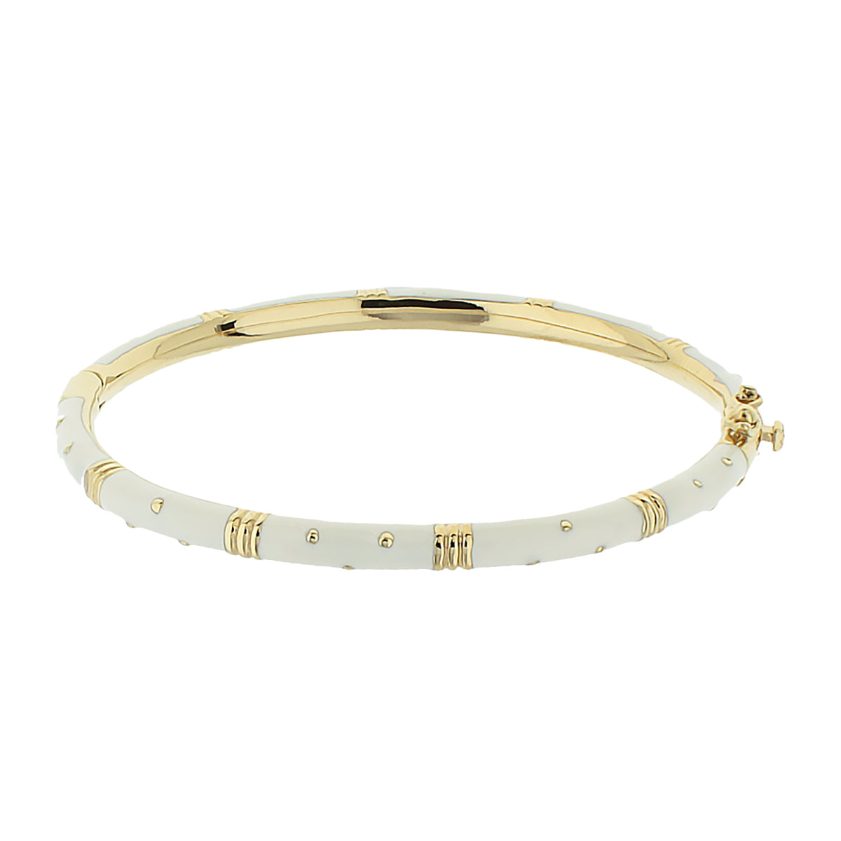 Polka Dot Stackable Bangle Slim Crystal Dot white enamel gold accents Lauren G Adams on Tampa Home & Garden Store