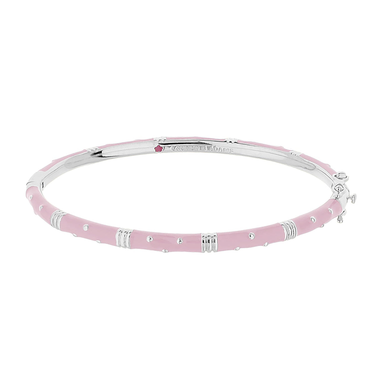 Polka Dot Stackable Bangle pink enamel bracelet with silver dot accents by Lauren G Adams on Tampa Home & Garden Store