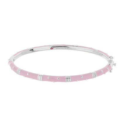 Polka Dot Stackable Bangle pink enamel bracelet with silver dot accents by Lauren G Adams on Tampa Home & Garden Store
