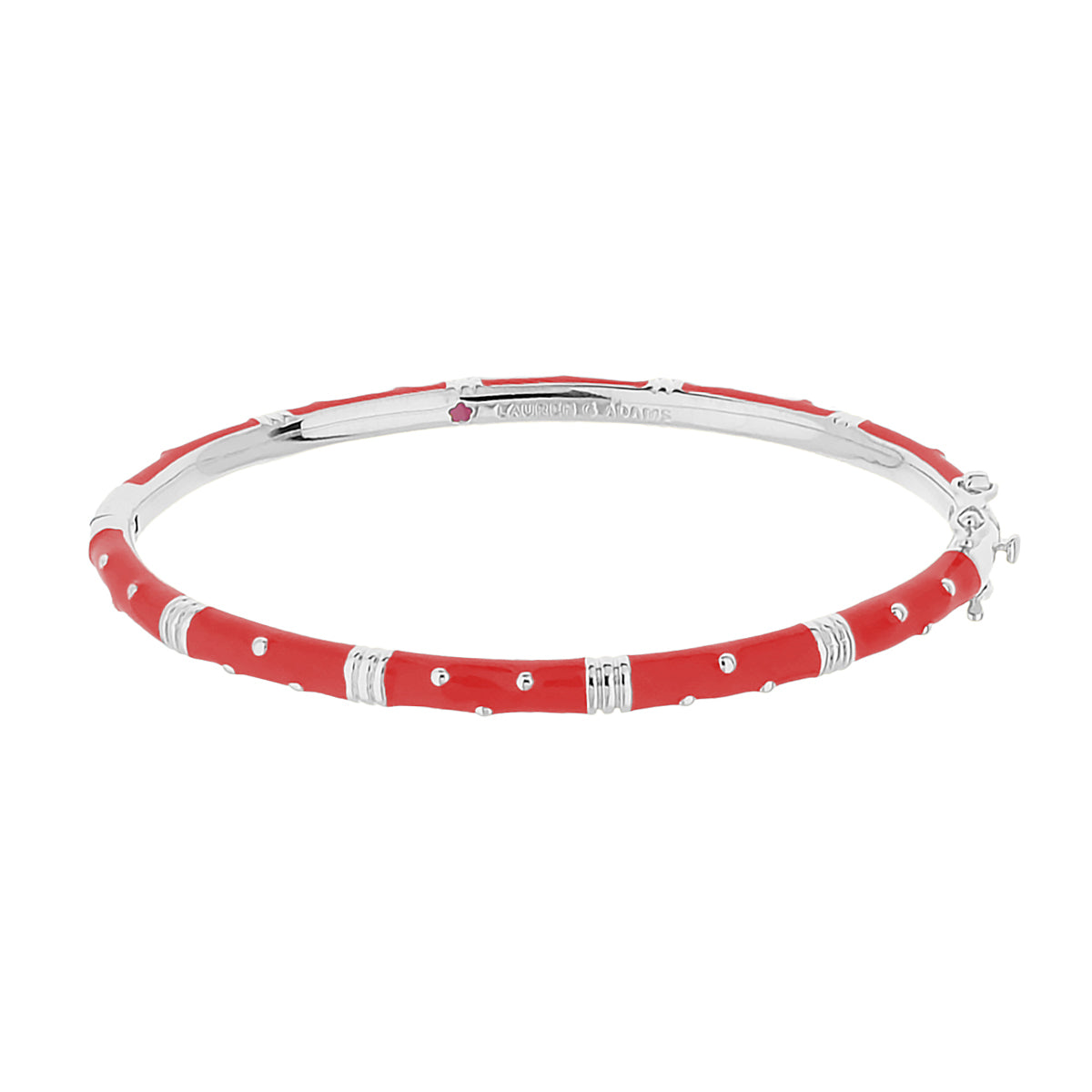 Polka Dot Stackable Bangle — Slim Crystal Dot bracelet in red enamel by Lauren G Adams on Tampa Home & Garden Store