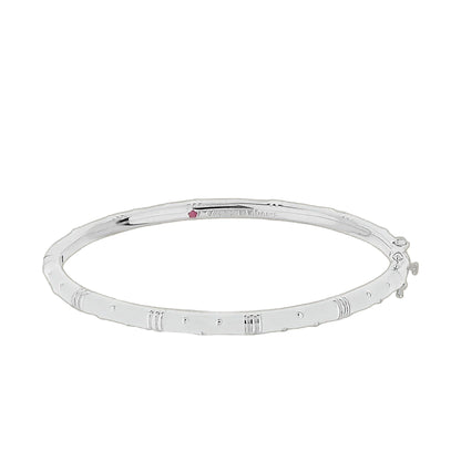 Polka Dot Stackable Bangle Slim Crystal Dot, silver bracelet with crystal dots and pink flower logo Lauren G Adams on Tampa Home & Garden Store