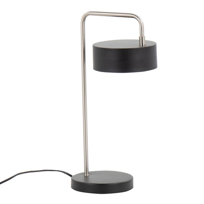 Puck contemporary table lamp, nickel arc frame with black shade, HouseOfZazla on Tampa Home & Garden Store