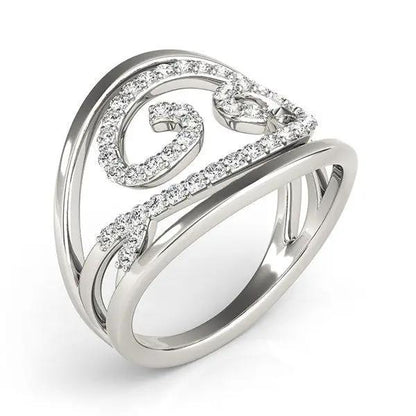 Swirl Design Diamond Ring in 14k White Gold with pave diamonds, 1/2 cttw, Bids.com on Tampa Home & Garden Store