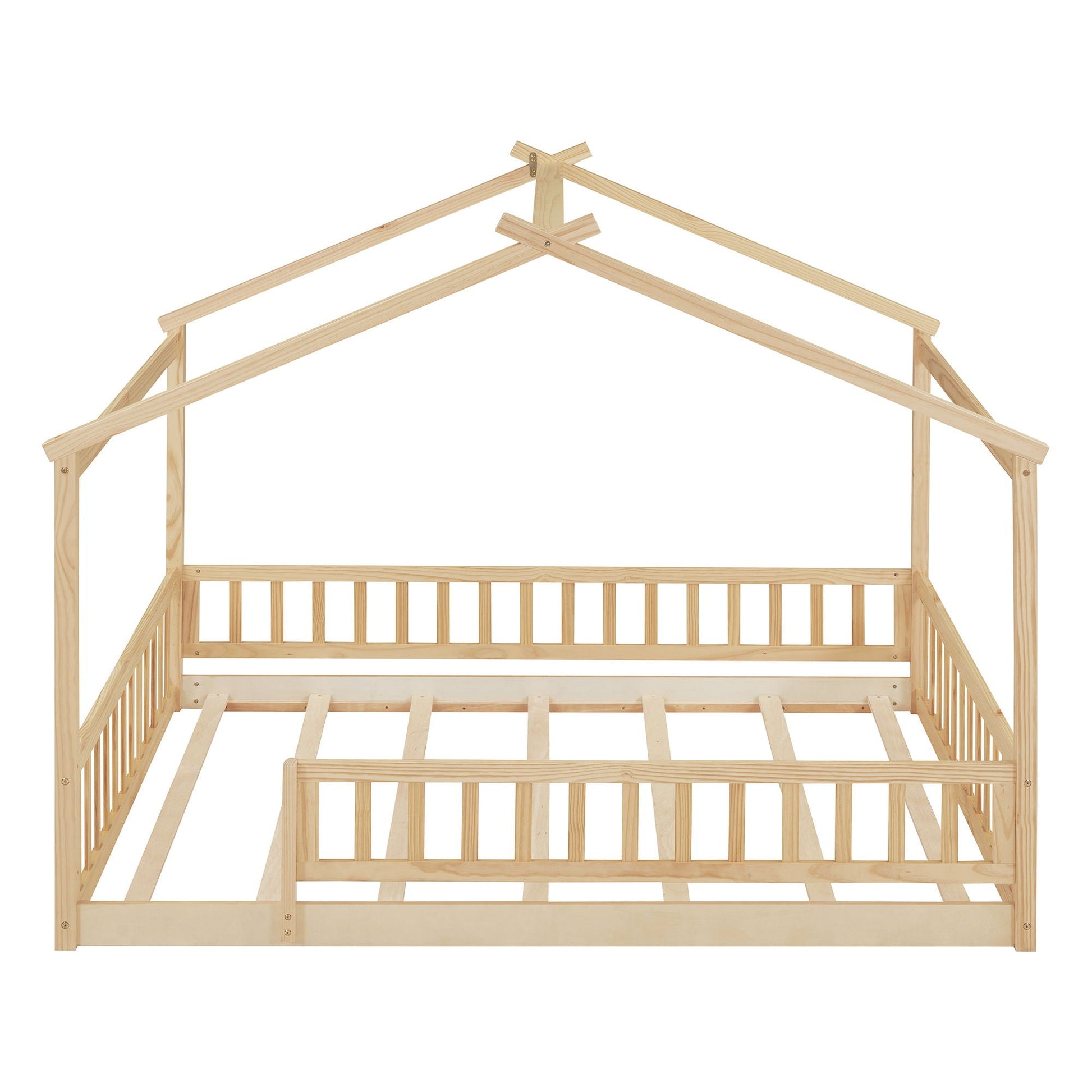 Bed House Bed Frame With Fence canopy bed in natural pine by Unique Piece Furniture on Tampa Home & Garden Store