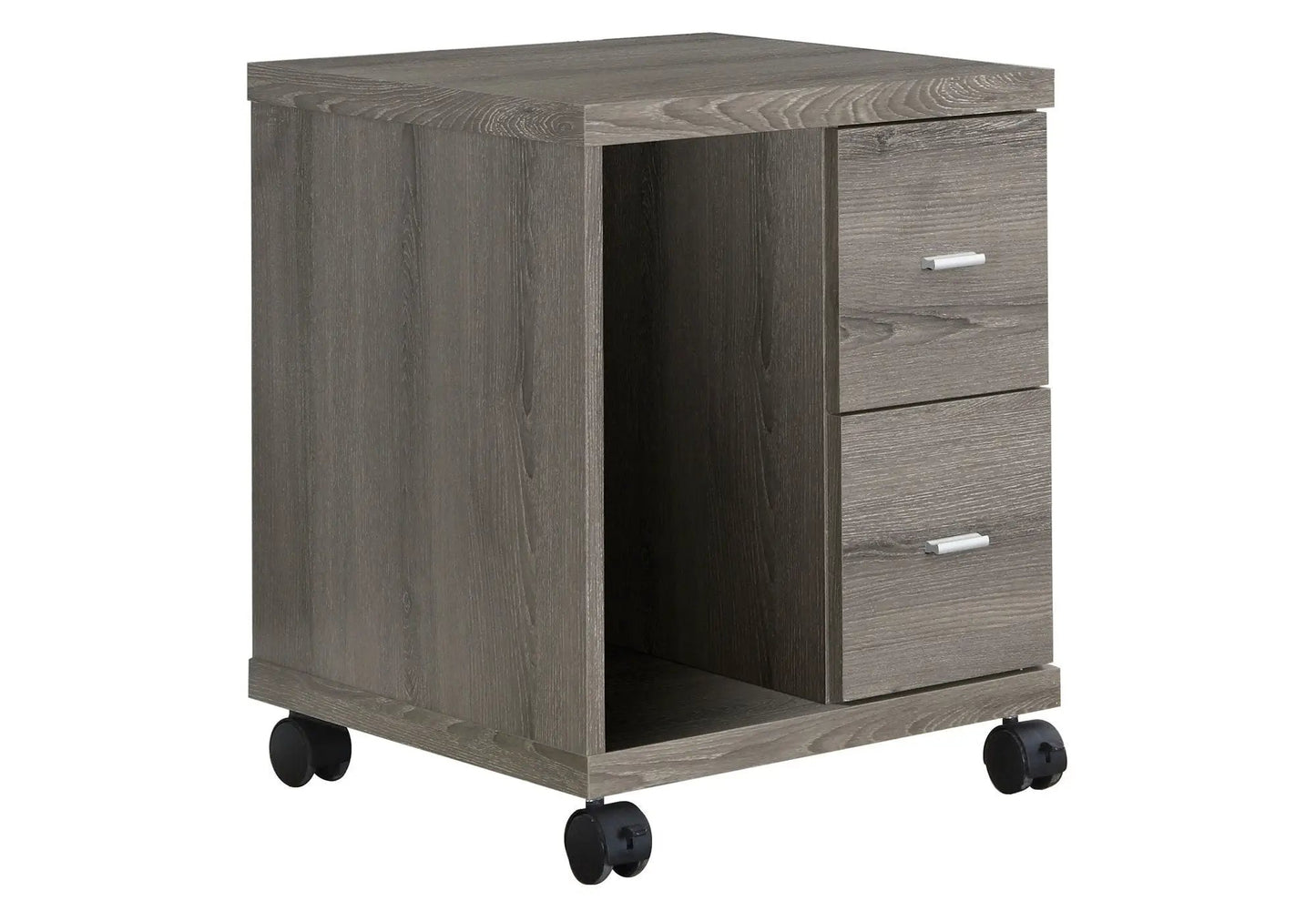 Filing cabinet on casters with three drawers in gray wood finish by Unique Piece Furniture on Tampa Home & Garden Store