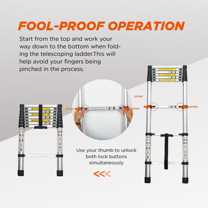 Telescopic Folding Ladder For Indoor And Outdoor