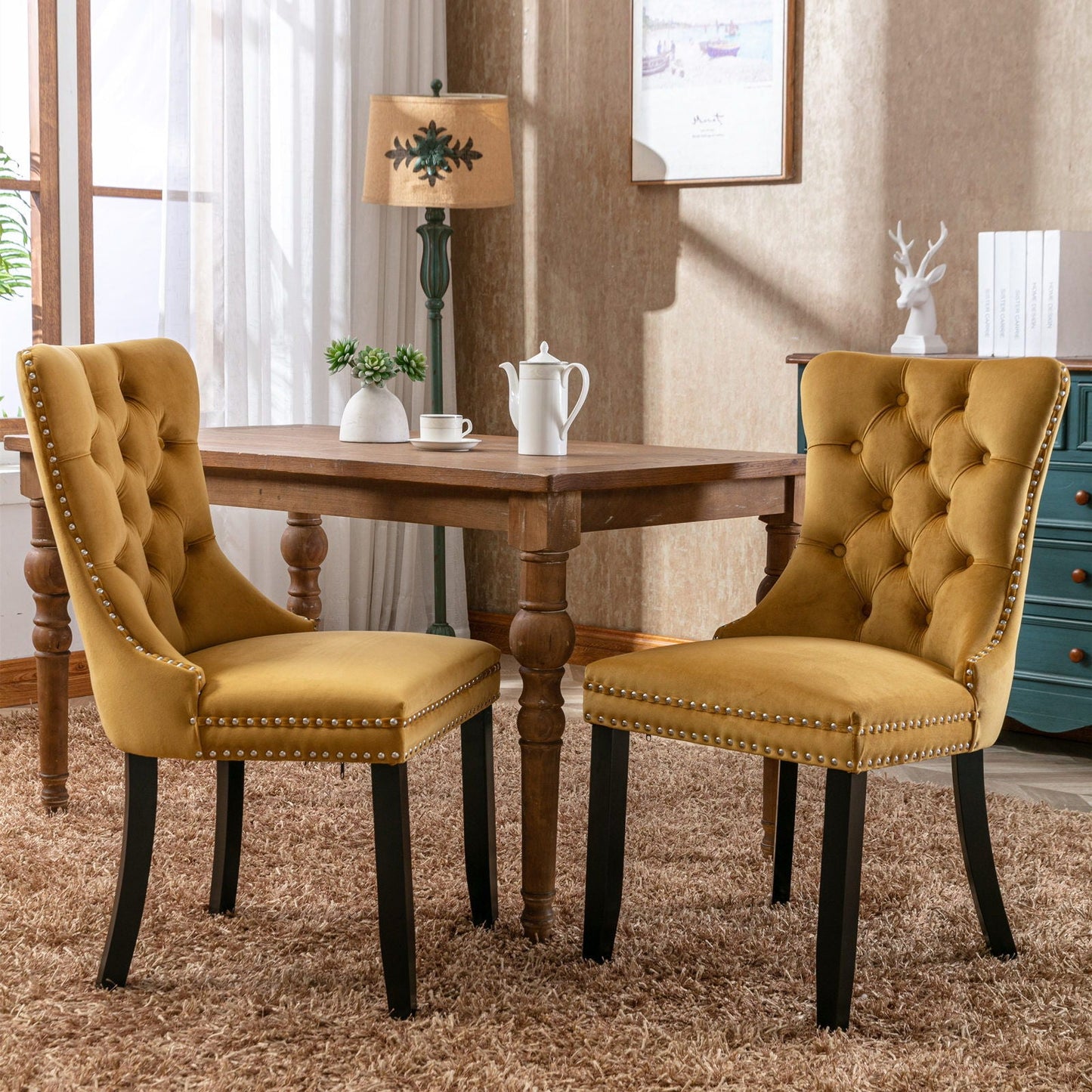 Nikki High End Tufted Dining Chair Set of Two