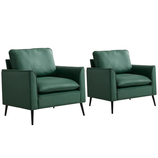 Nordic Retro Light Luxury Upholstered Sofa Chair pair in green by Unique Piece Furniture on Tampa Home & Garden Store