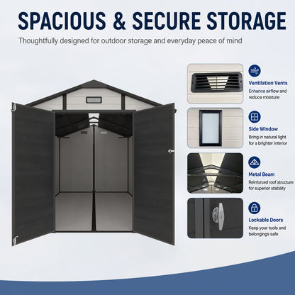 Sturdy 8x10 Ft Plastic Shed for Home and Garden