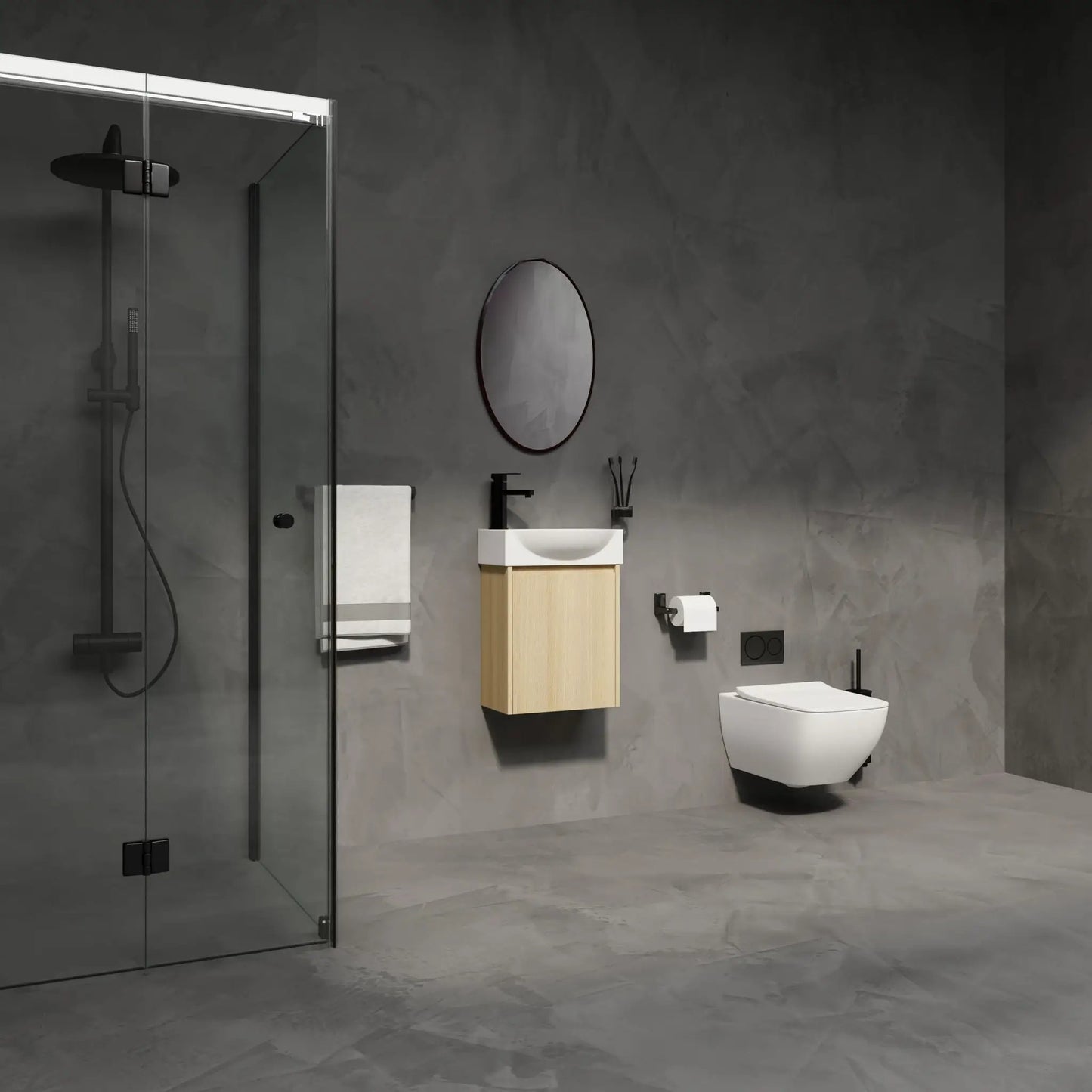 Modern Bathroom Vanity with Ceramic Basin Sink