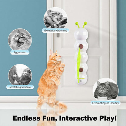 Smart interactive cat toy with moving tail, white plastic tunnel, neon green tail on Tampa Home & Garden Store