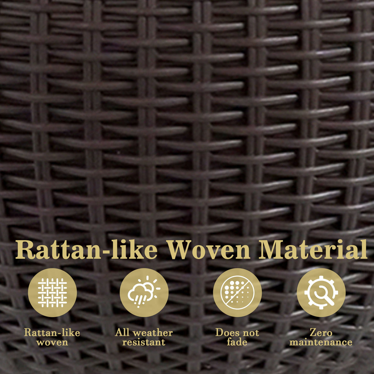Self Watering Hanging Planter rattan-like woven material close-up in dark brown on Tampa Home & Garden Store