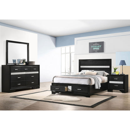 Annie 4-Piece Bedroom Set black with silver trim HouseOfZazla on Tampa Home & Garden Store