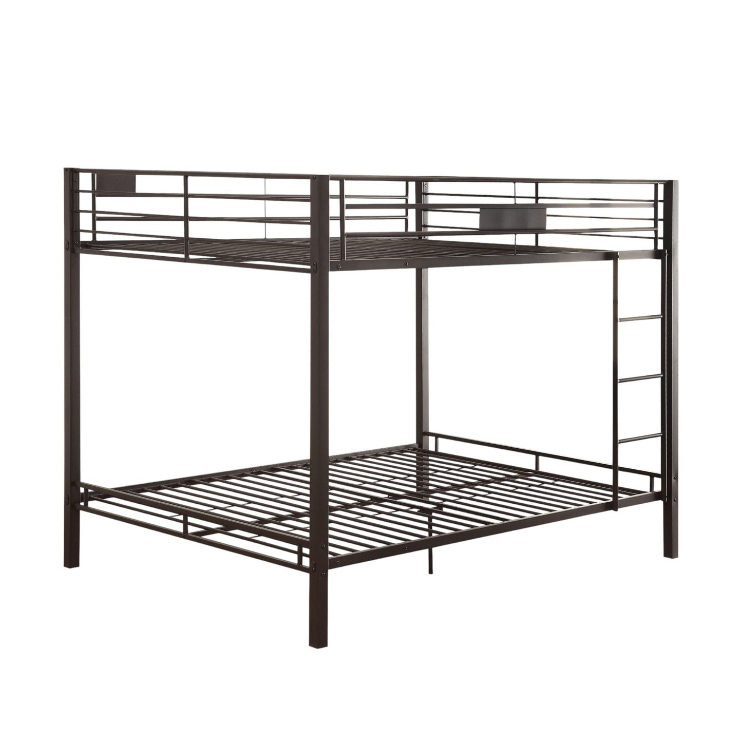 Limbra Spacious Design Double Bunk Bed frame black metal with ladder by HouseOfZazla on Tampa Home & Garden Store