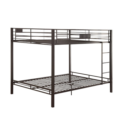 Limbra Spacious Design Double Bunk Bed frame black metal with ladder by HouseOfZazla on Tampa Home & Garden Store