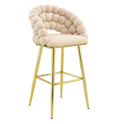 Ball Chain Bubble Tufted Bar Chairs Set Of Two