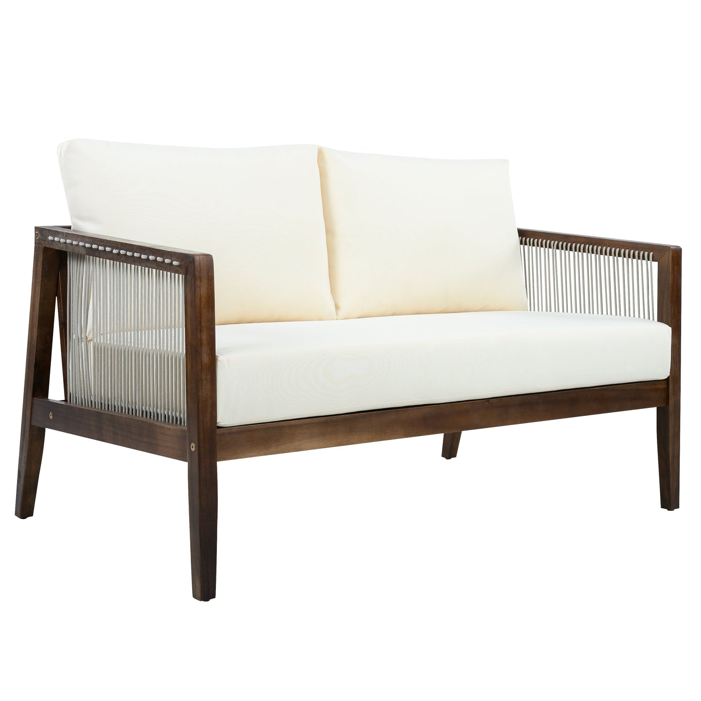 Outdoor Acacia Loveseat and Coffee Table Set