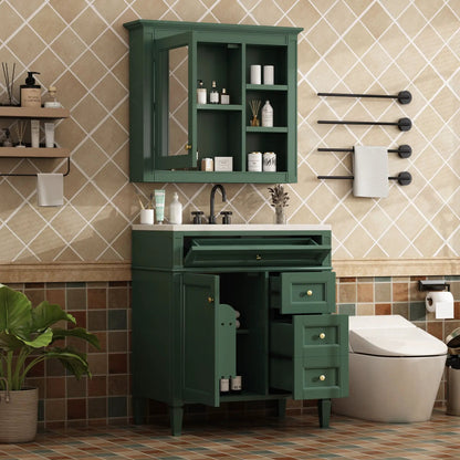 Bathroom Vanity with Top Sink and Mirror Cabinet