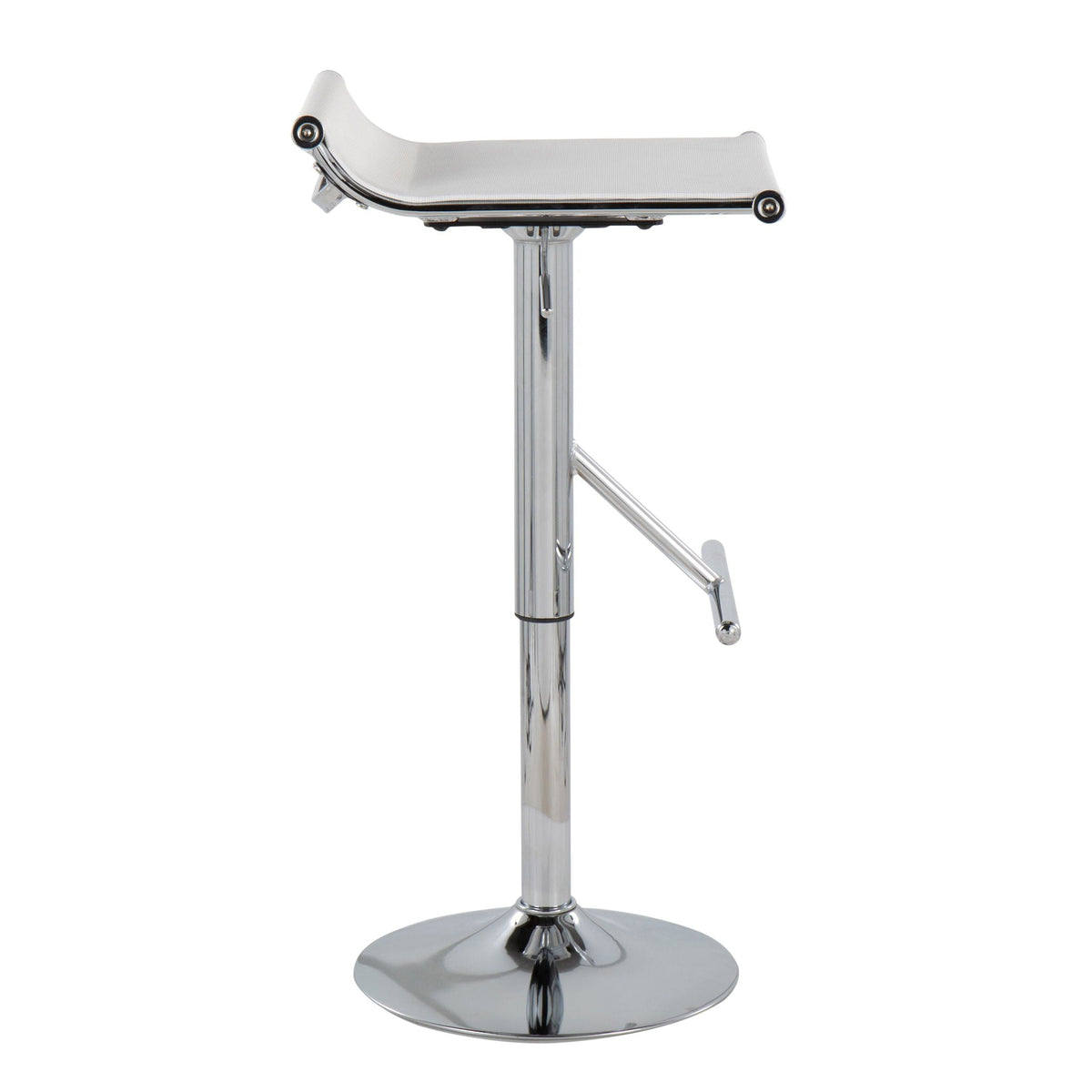 White adjustable bar stool with swivel and footrest, HouseOfZazla chrome base on Tampa Home & Garden Store