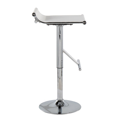 White adjustable bar stool with swivel and footrest, HouseOfZazla chrome base on Tampa Home & Garden Store