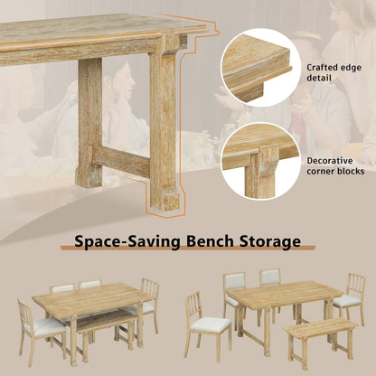 Six Piece Kitchen and Dining Room Furniture Set