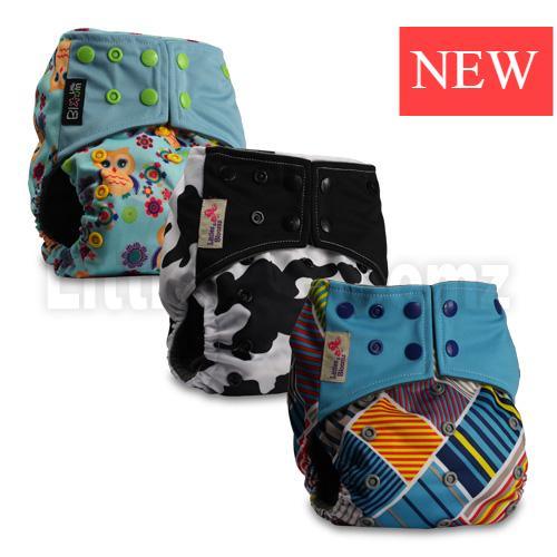 Stevvex Modern Luxury cloth pocket nappies set of 3 in blue, cow-print and colorful prints on Tampa Home & Garden Store