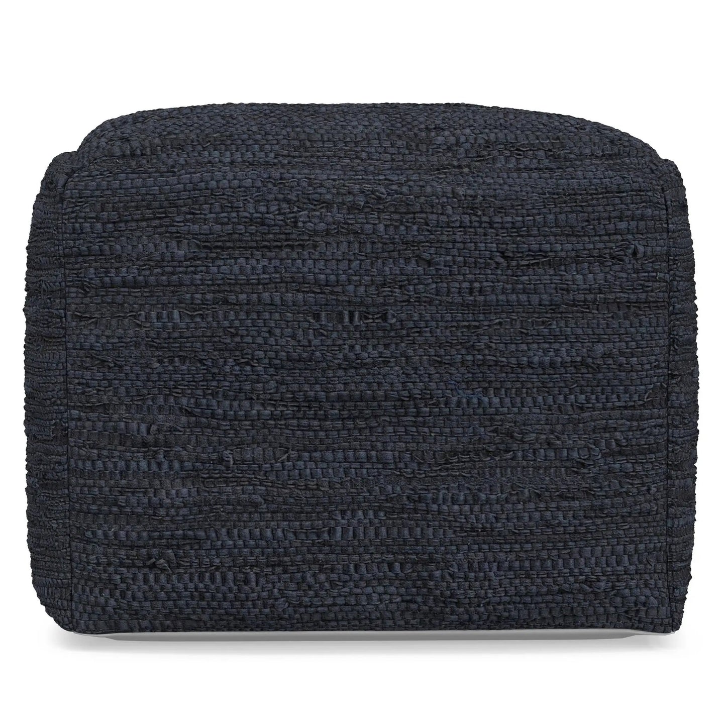 Fredrik handcrafted square pouf in dark navy woven fabric by Unique Piece Furniture on Tampa Home & Garden Store