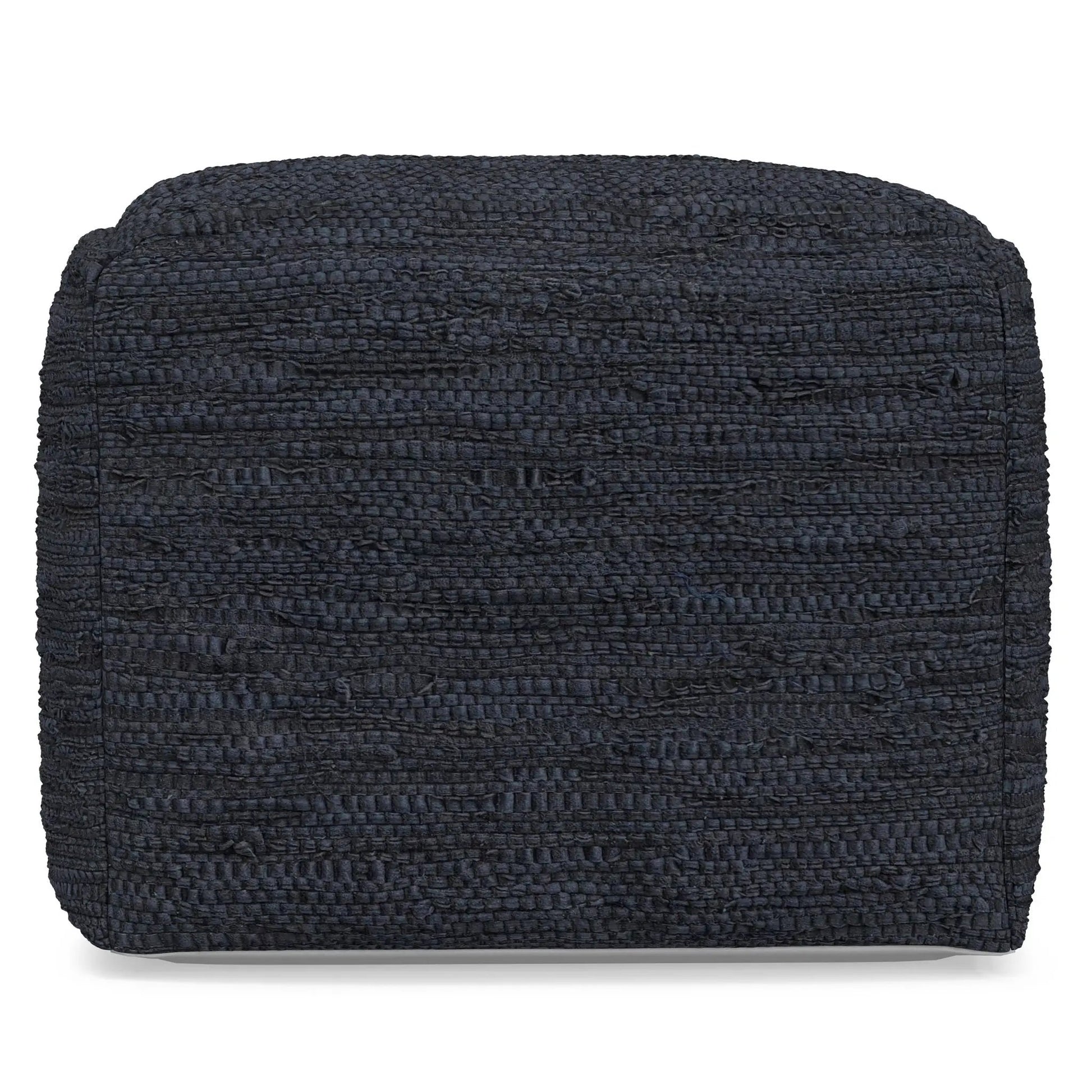 Fredrik handcrafted square pouf in dark navy woven fabric by Unique Piece Furniture on Tampa Home & Garden Store