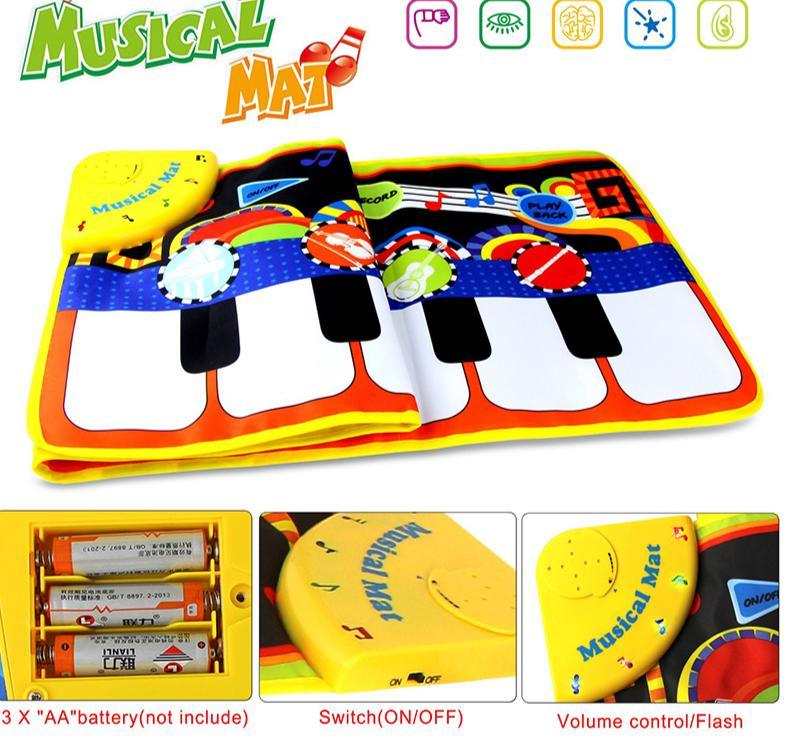 Stevvex Baby Music Piano Play Mat with 8 instrument modes, colorful keyboard carpet on Tampa Home & Garden Store