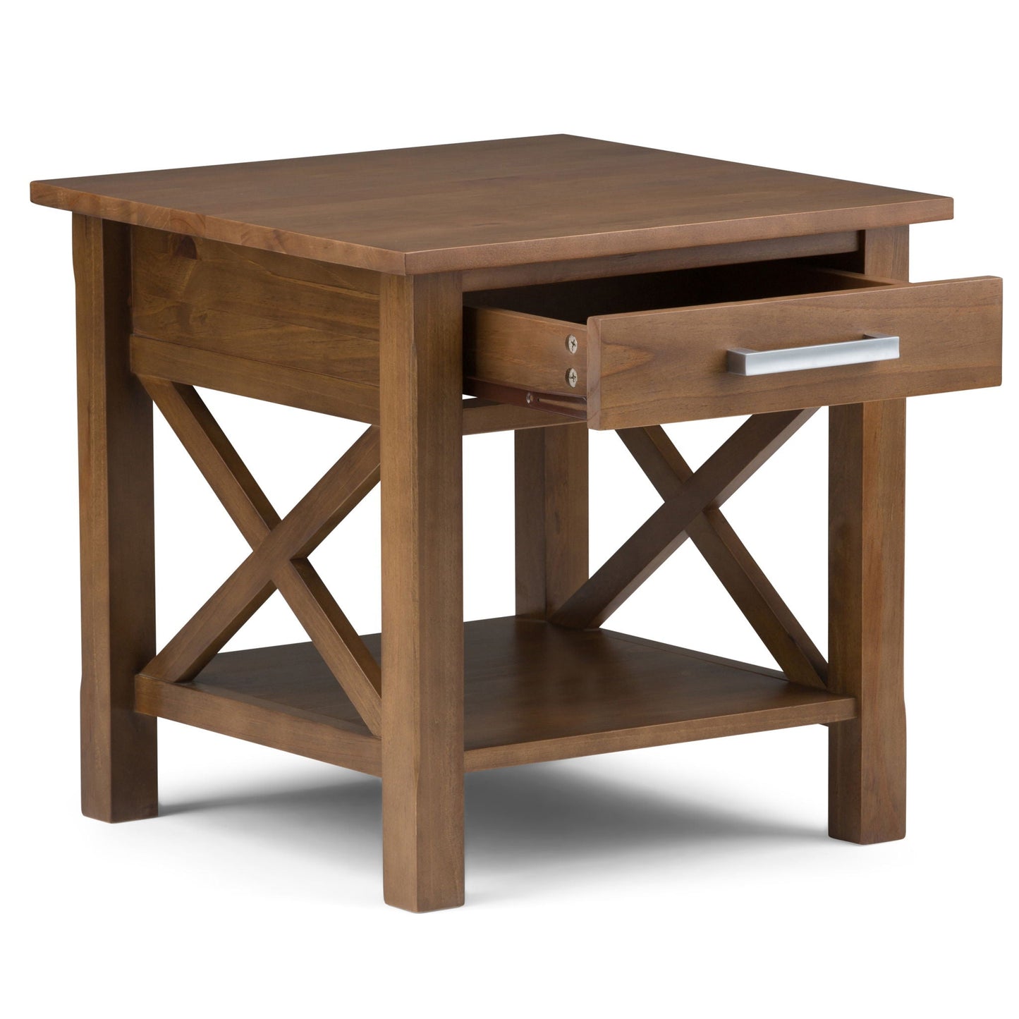 Kitchener Solid Wood End Table with Brown Stain