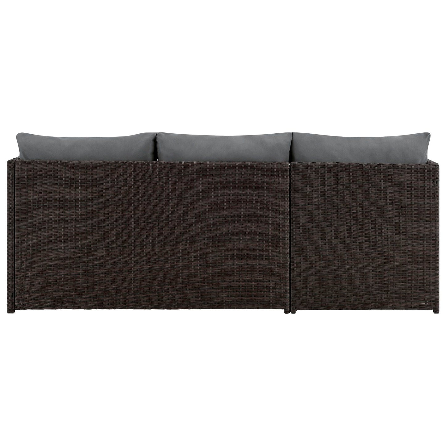 Menton 3 Piece Sectional Set outdoor wicker sofa with gray cushions HouseOfZazla on Tampa Home & Garden Store