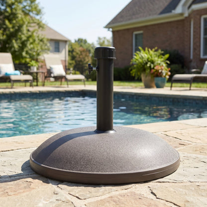 Ander Outdoor 68-Pound Round Umbrella Base brown finish with adjustment knob on Tampa Home & Garden Store