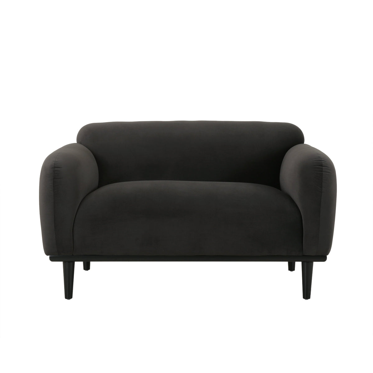 Contemporary Dark Loveseat and Velvet Sofa