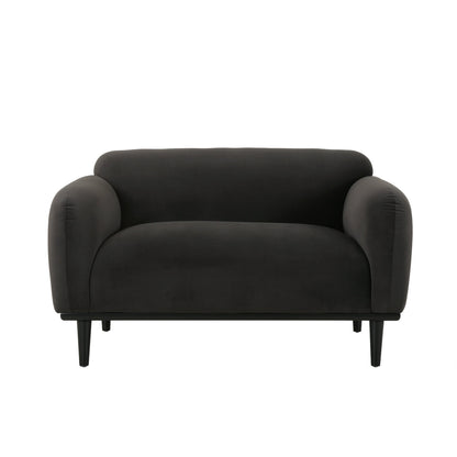 Contemporary Dark Loveseat and Velvet Sofa