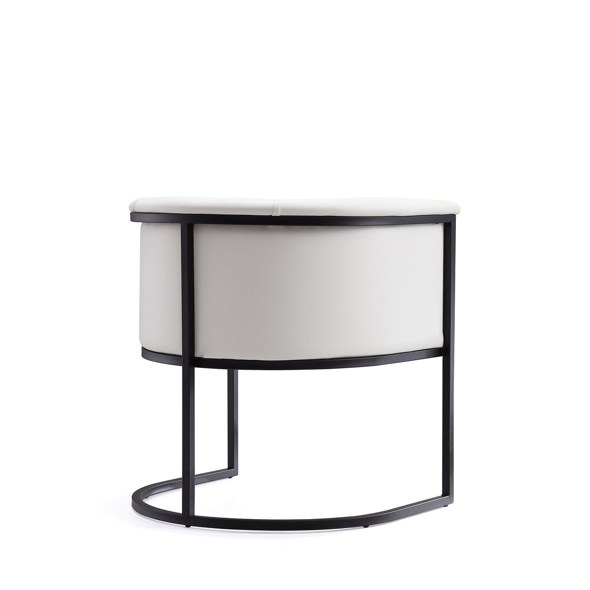 Cosmopolitan Dining Chair white upholstered seat with black metal frame by HouseOfZazla on Tampa Home & Garden Store