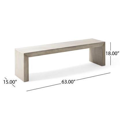 Acacia Wood Dining Bench outdoor Farmhouse style by HouseOfZazla on Tampa Home & Garden Store