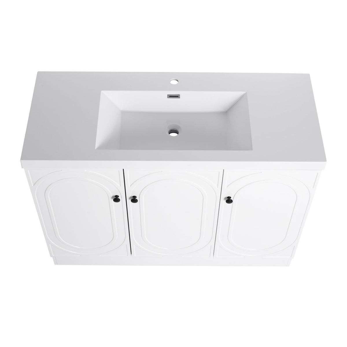 Freestanding Bath Vanity With Resin Sink And Door, white countertop, HouseOfZazla on Tampa Home & Garden Store