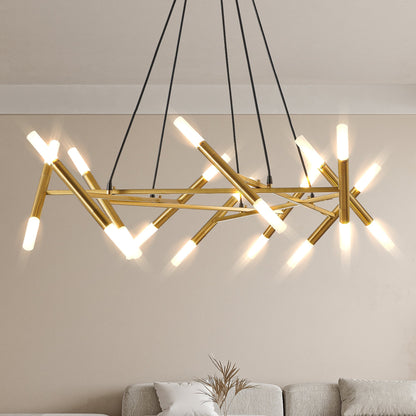 Gold metal branch chandelier light fixture 41' design by HouseOfZazla on Tampa Home & Garden Store