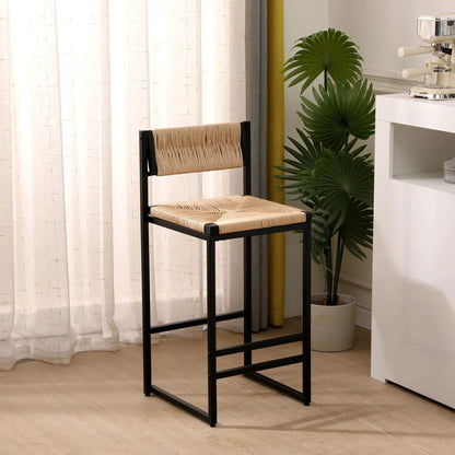 Bar Stools Paper Rope Weave Dining Chairs